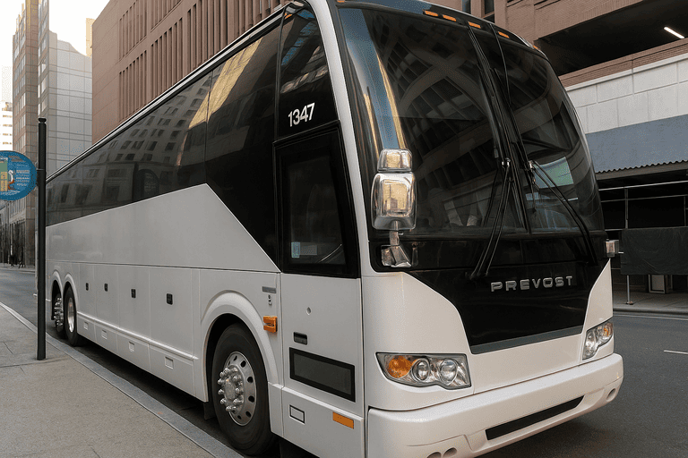 a Dallas Minibus Company coach bus
