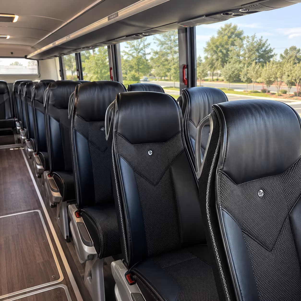dallas 45 passenger charter bus interior