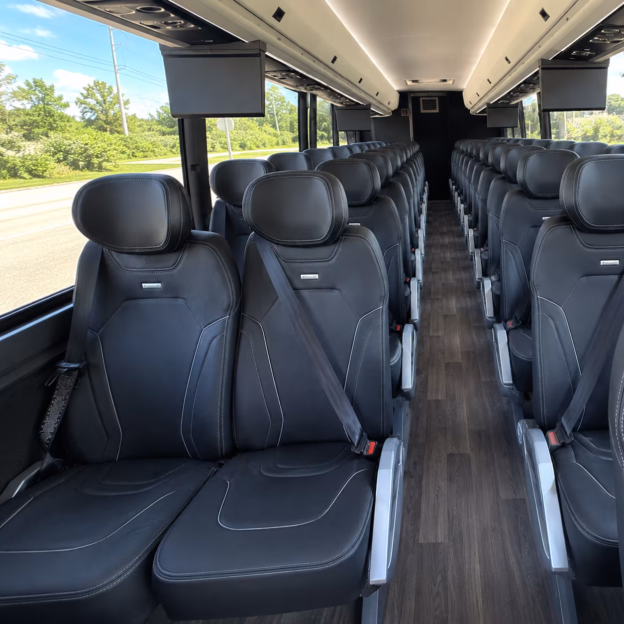dallas 47 passenger charter bus inside