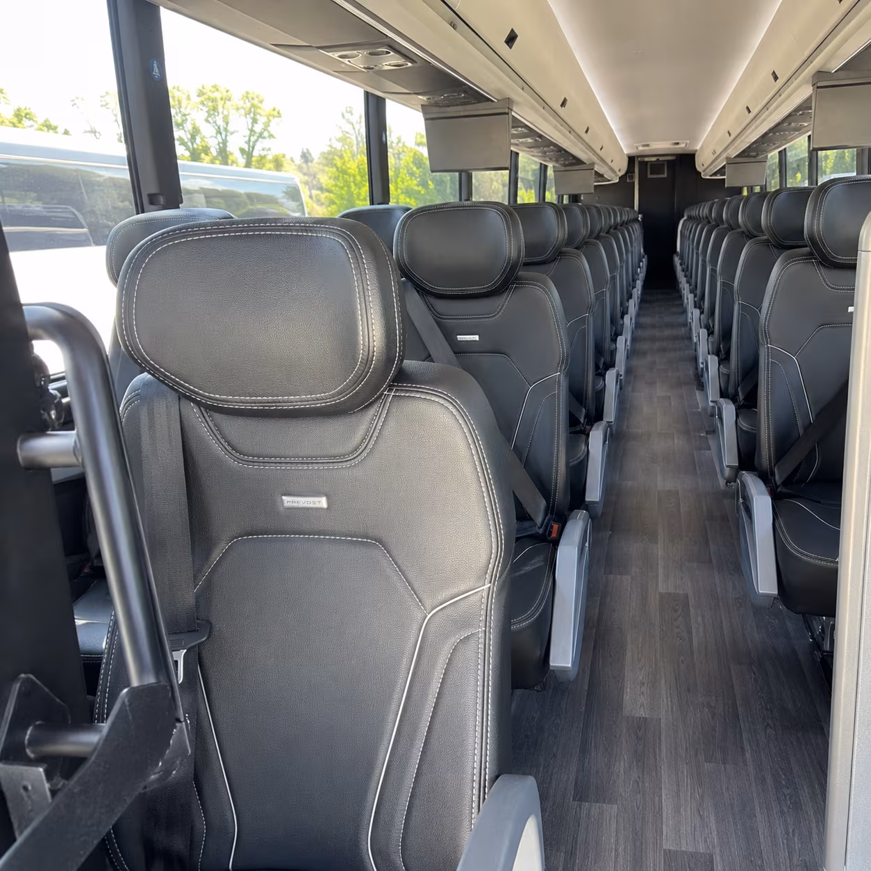 dallas 47 passenger charter bus interior