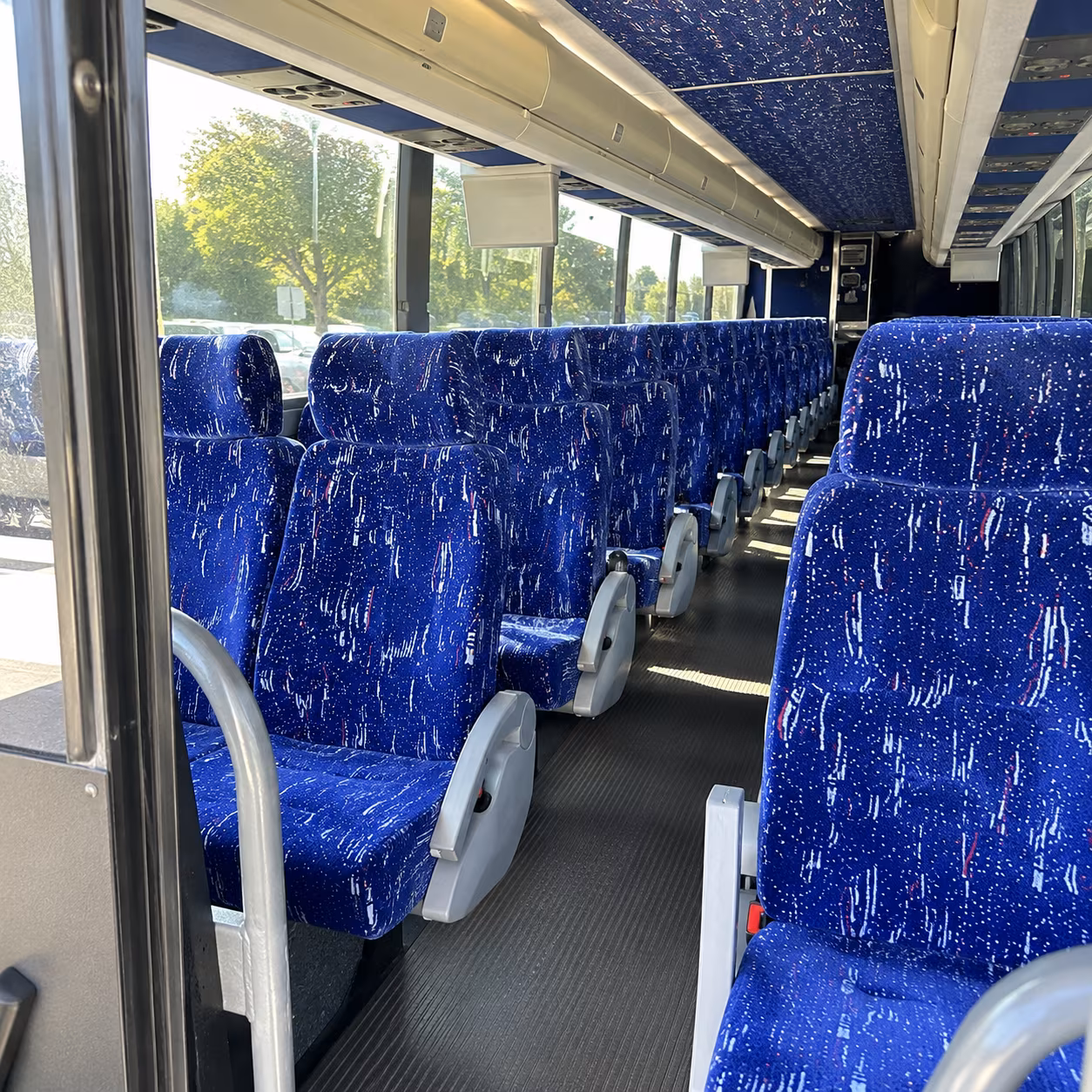 dallas 50 passenger charter bus inside