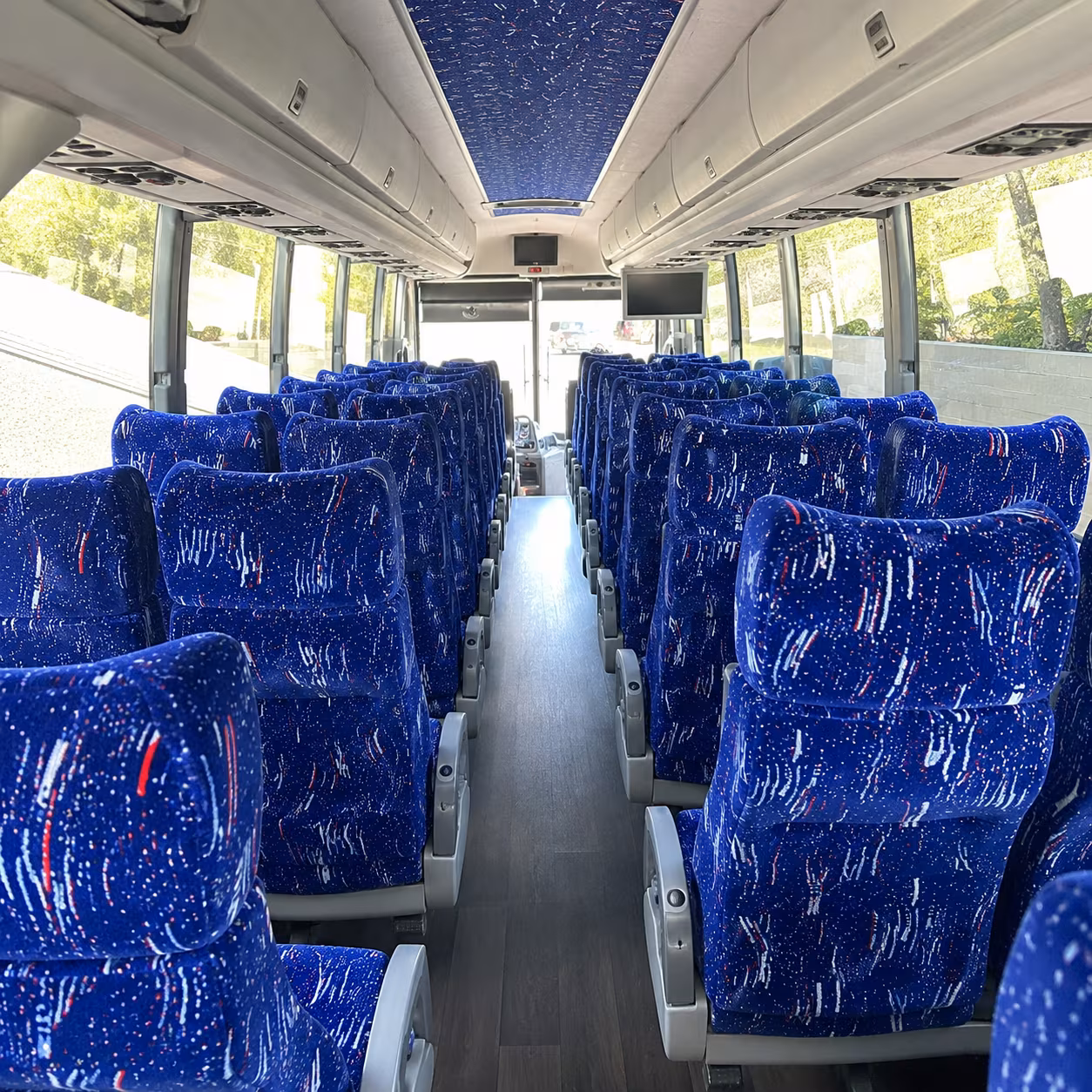 dallas 50 passenger charter bus interior