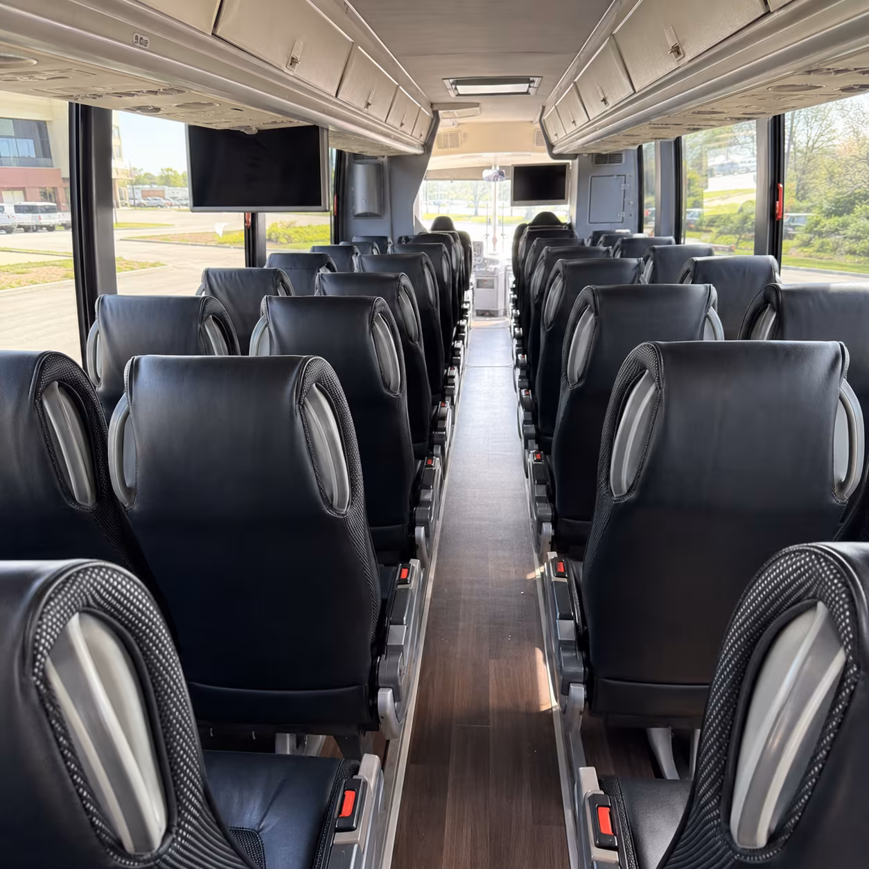 dallas 56 passenger charter bus inside